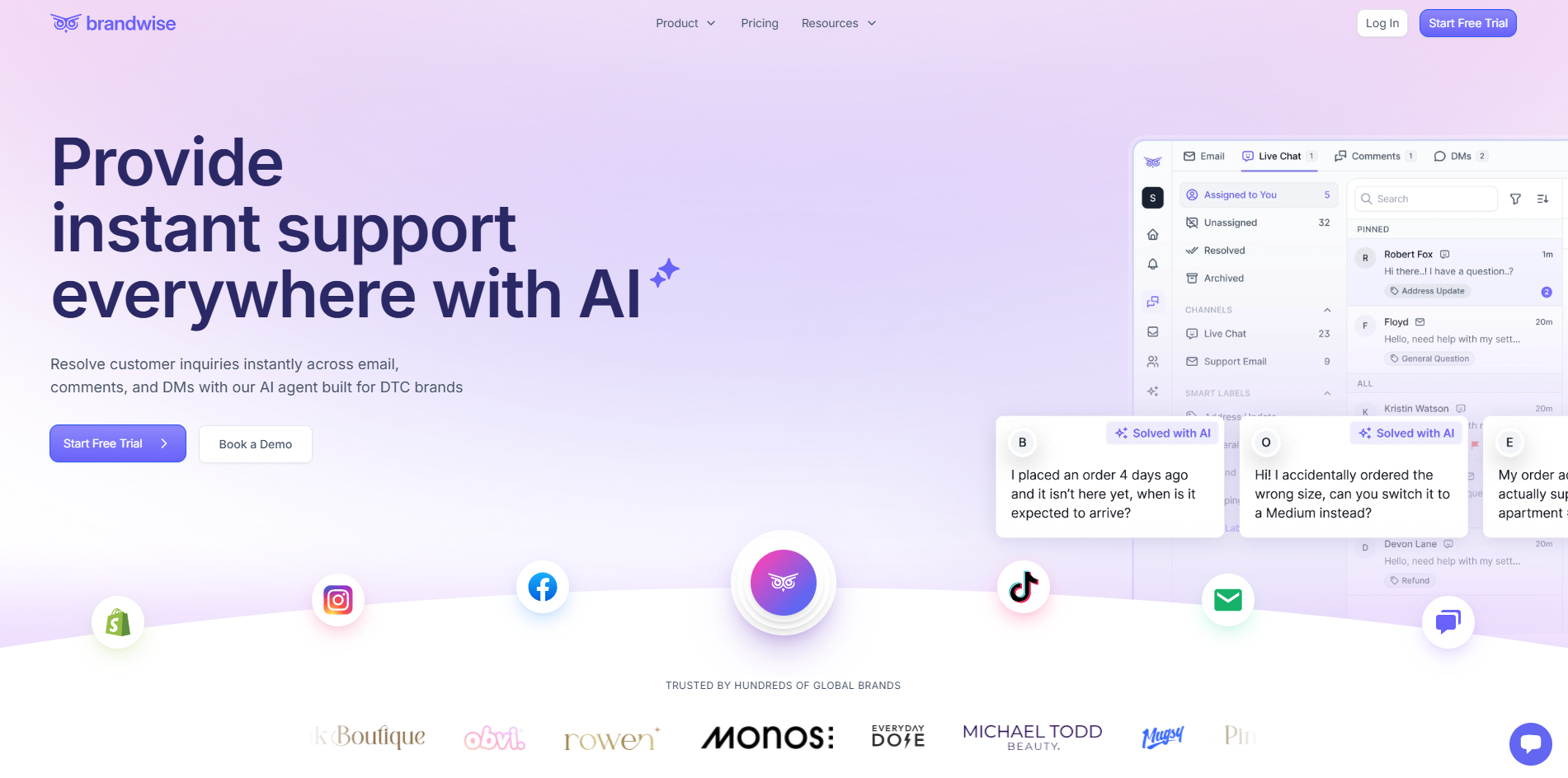 Brandwise | AI Customer Support for Ecommerce